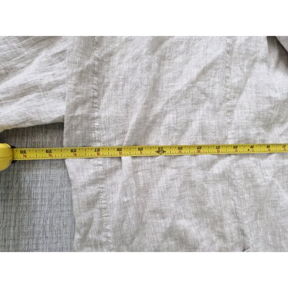 Yuvita Large 100% Linen Lagenlook Tunic Beige/Natural Hoodie Pockets Sz M/Lg - Picture 6 of 10